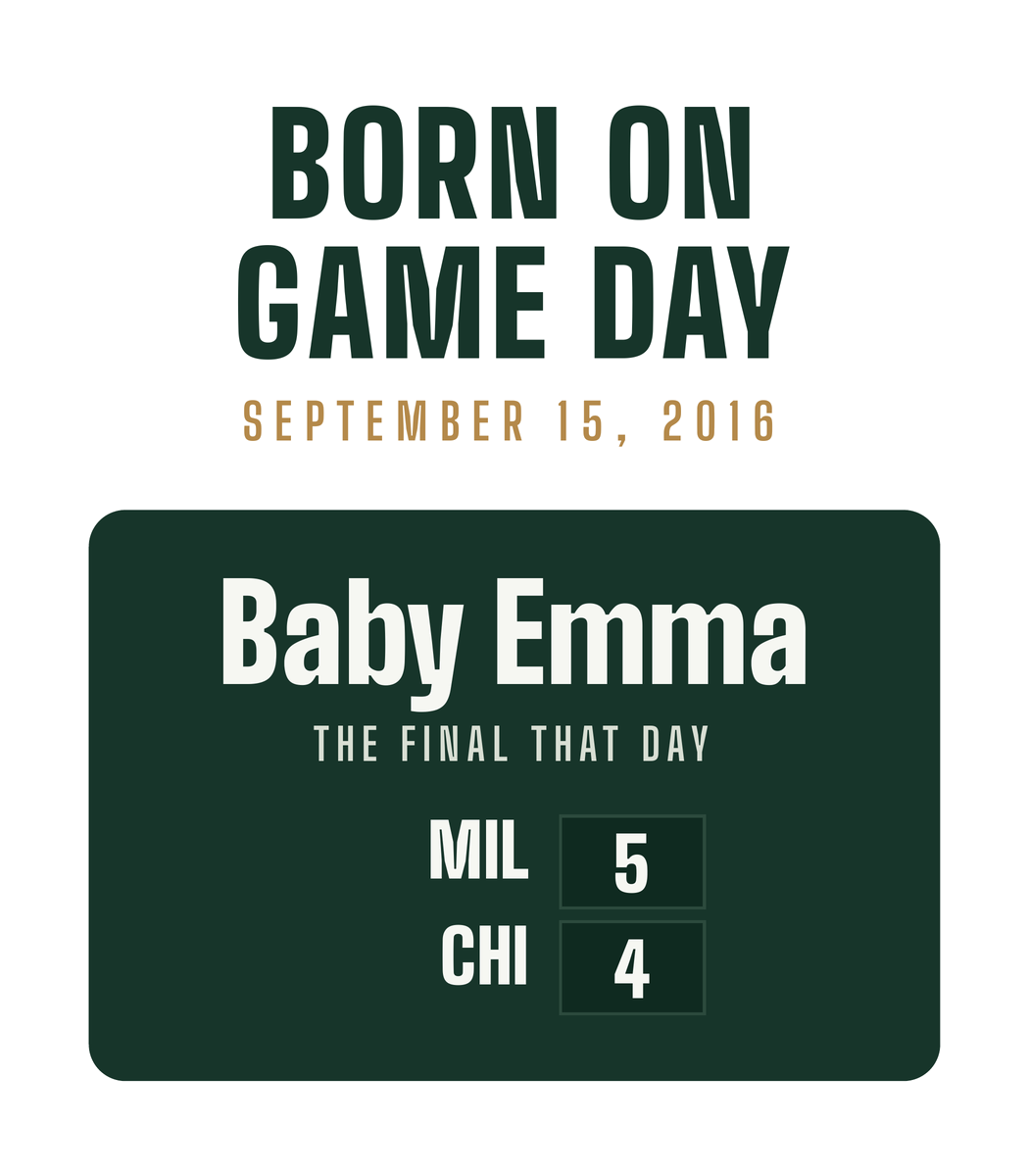 Baby bodysuit with a personalized box score design
