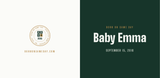 Board book with a personalized box score design