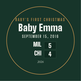 Ornament with a personalized box score design