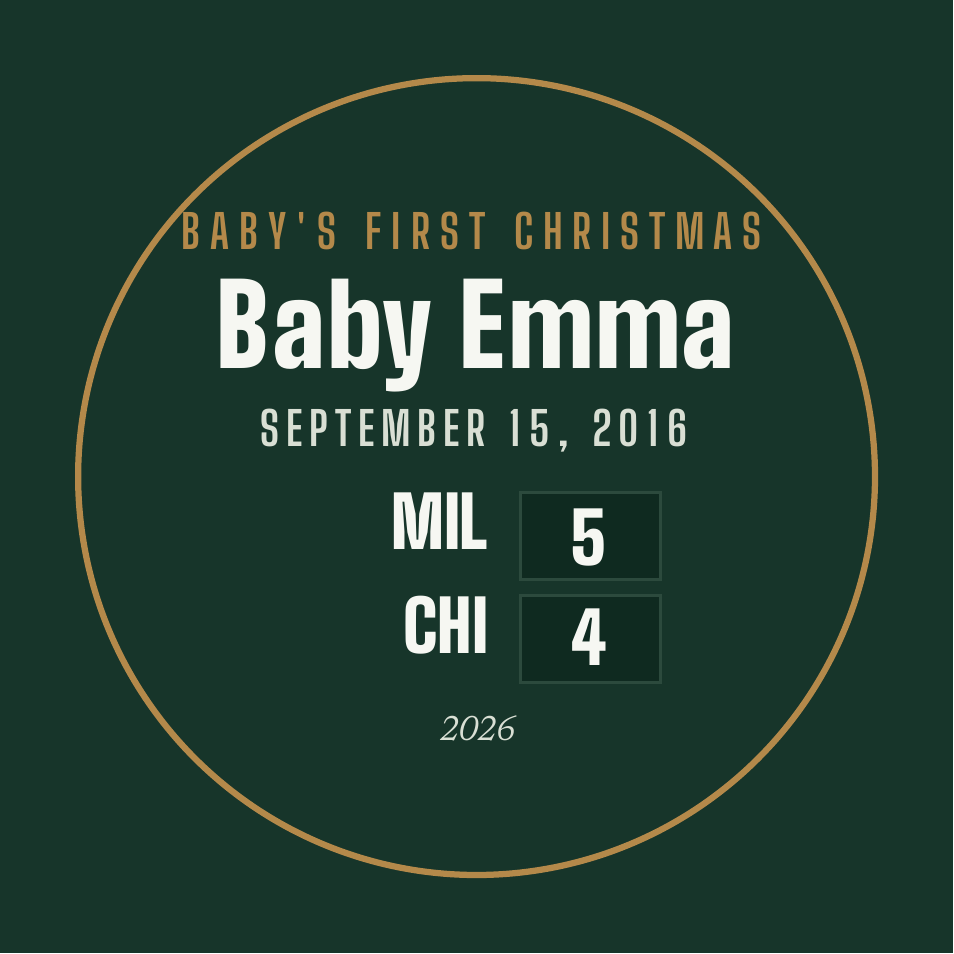 Ornament with a personalized box score design