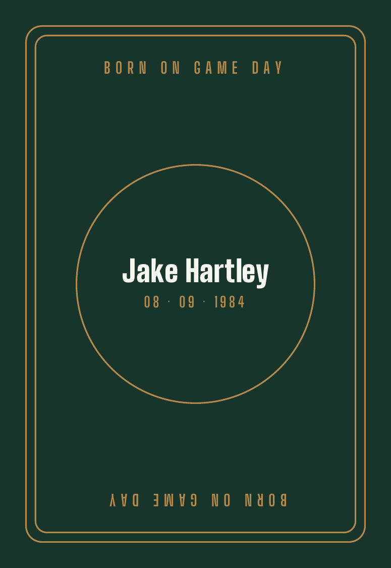 Playing cards with a personalized box score design