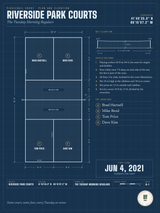 Pickleball Court Blueprint print