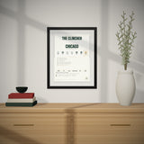 The Clincher hanging over a console table