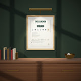The Clincher on a dark green wall under a picture light