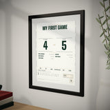 My First Game up close, showing the frame and mat