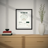 The Home Run hanging over a console table