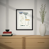 Blue Ridge Marathon Finisher Print hanging over a console table