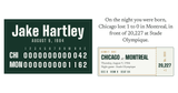Glass with a personalized box score design