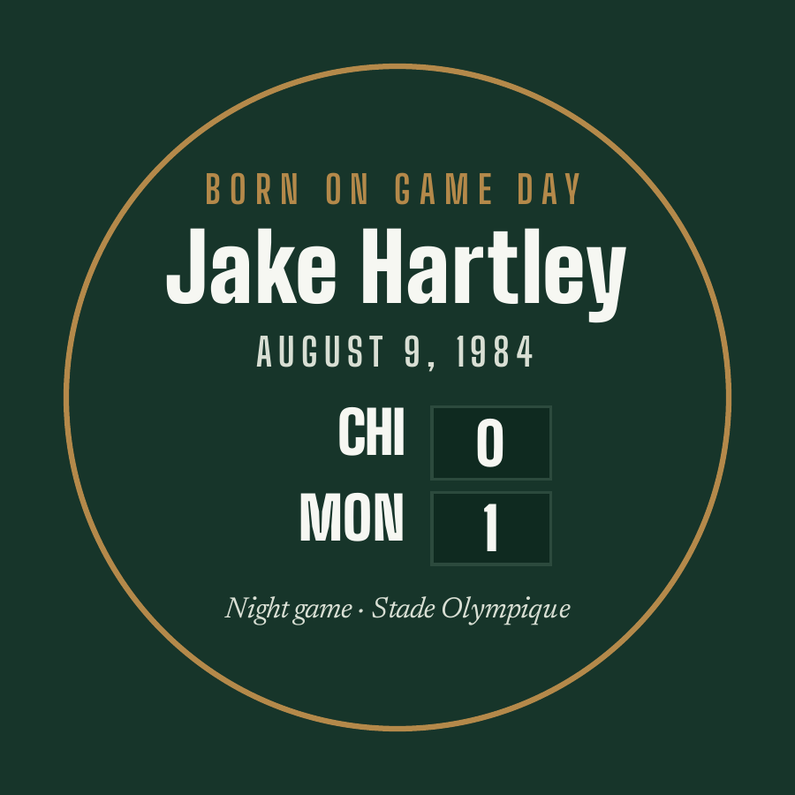 Hockey puck with a personalized box score design