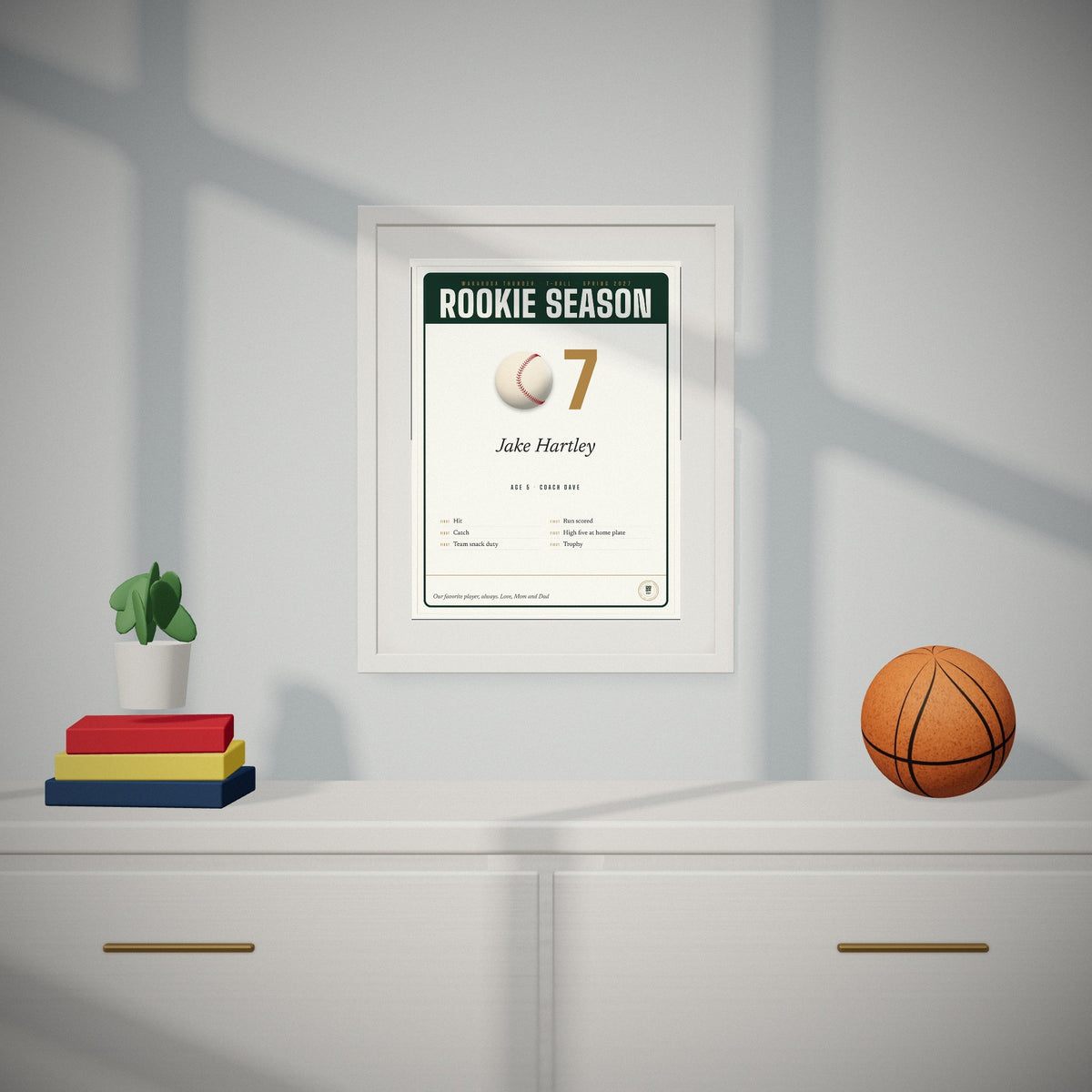 Rookie Season in a kid's room