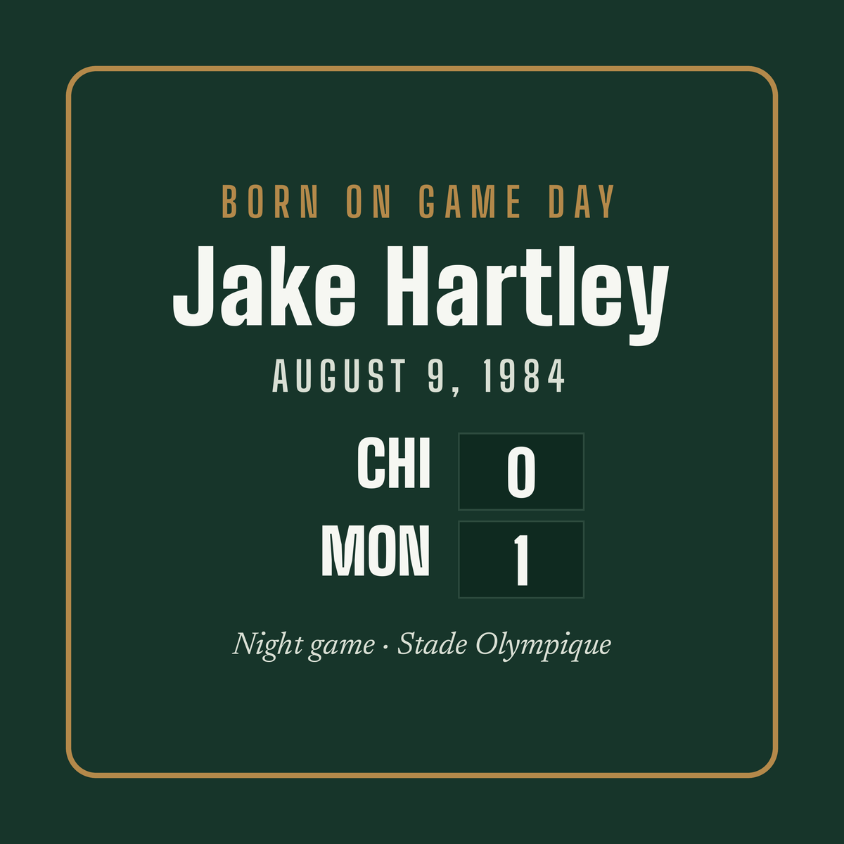 Stadium seat with a personalized box score design