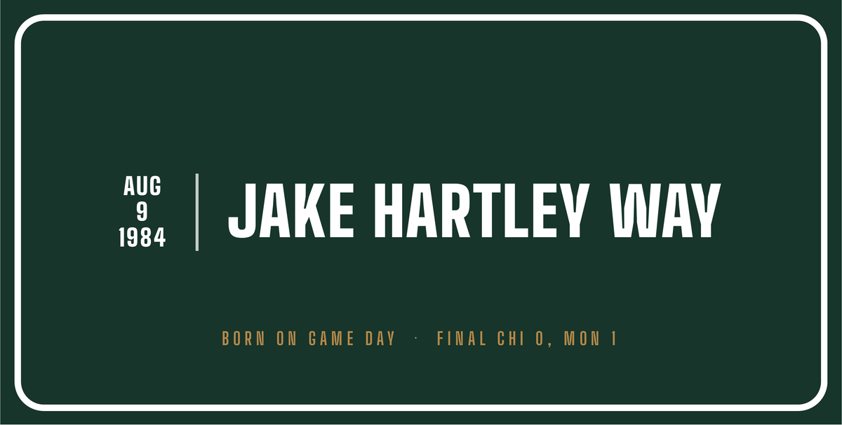 Metal sign with a personalized box score design