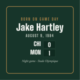Slate plaque with a personalized box score design