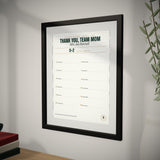 Thank You Board for the Team Mom, Trainer, Manager or Bus Driver up close, showing the frame and mat