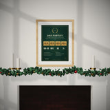 The Senior Award over a mantel dressed for Christmas