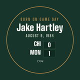 Ornament with a personalized box score design