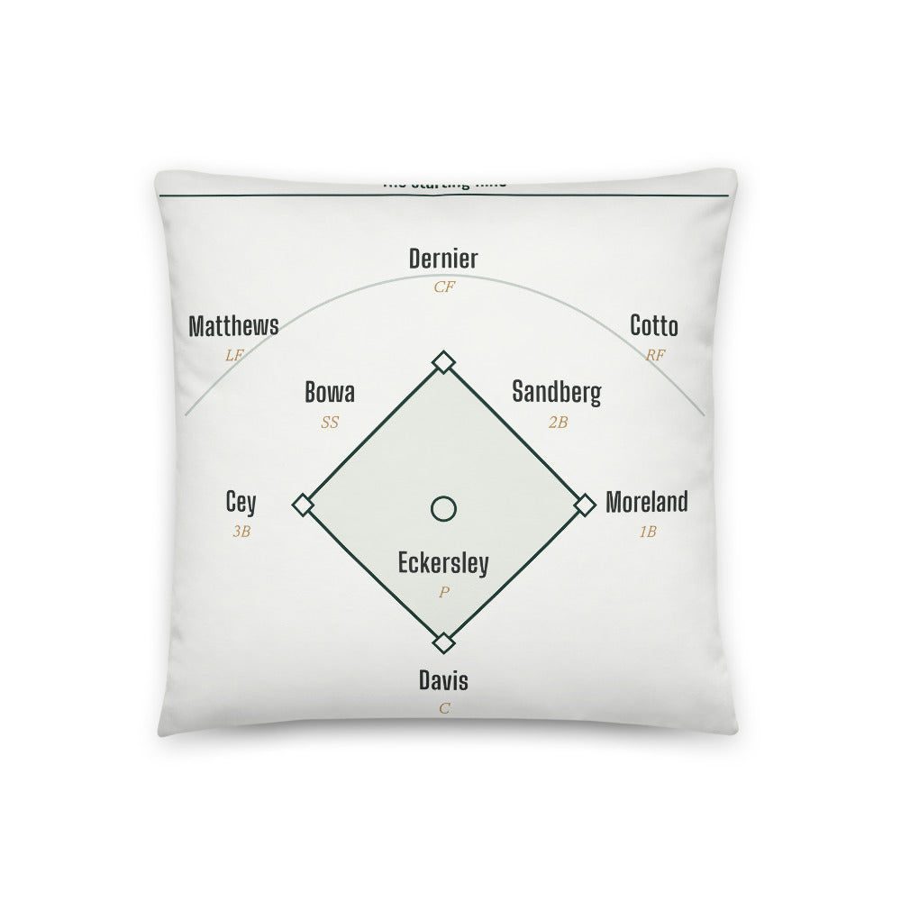 Pillow with a personalized box score design
