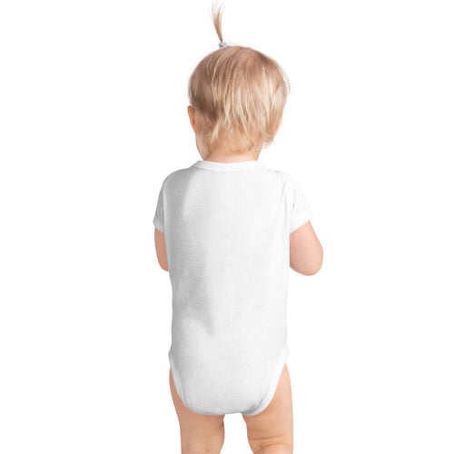 Baby bodysuit with a personalized box score design