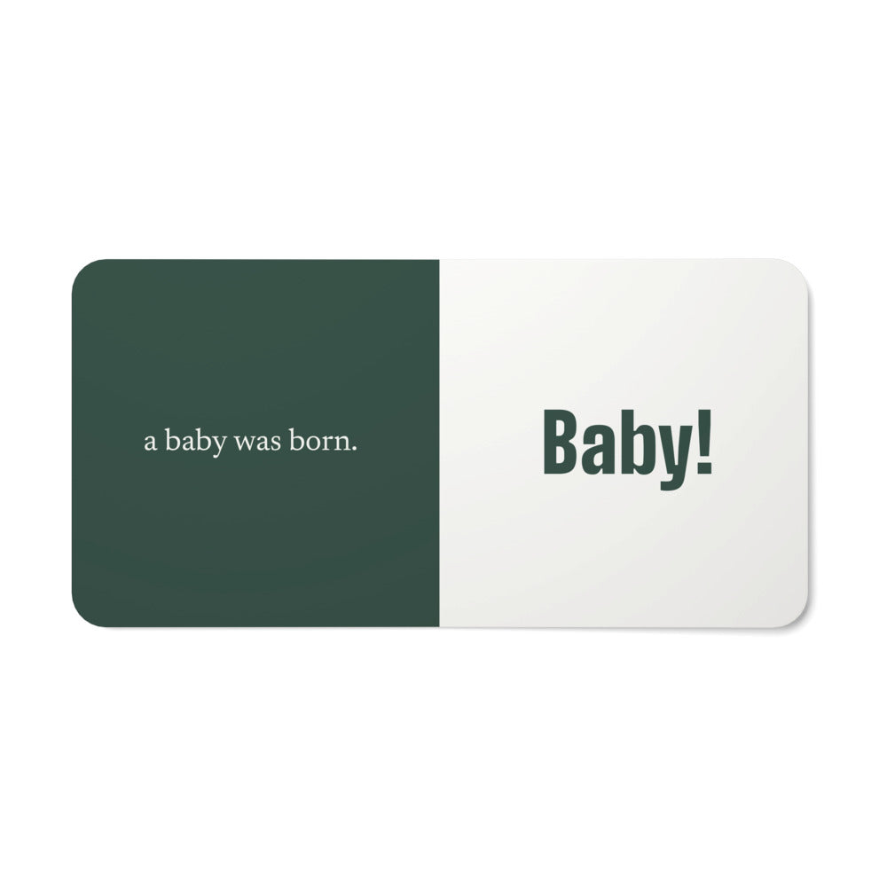 Board book with a personalized box score design