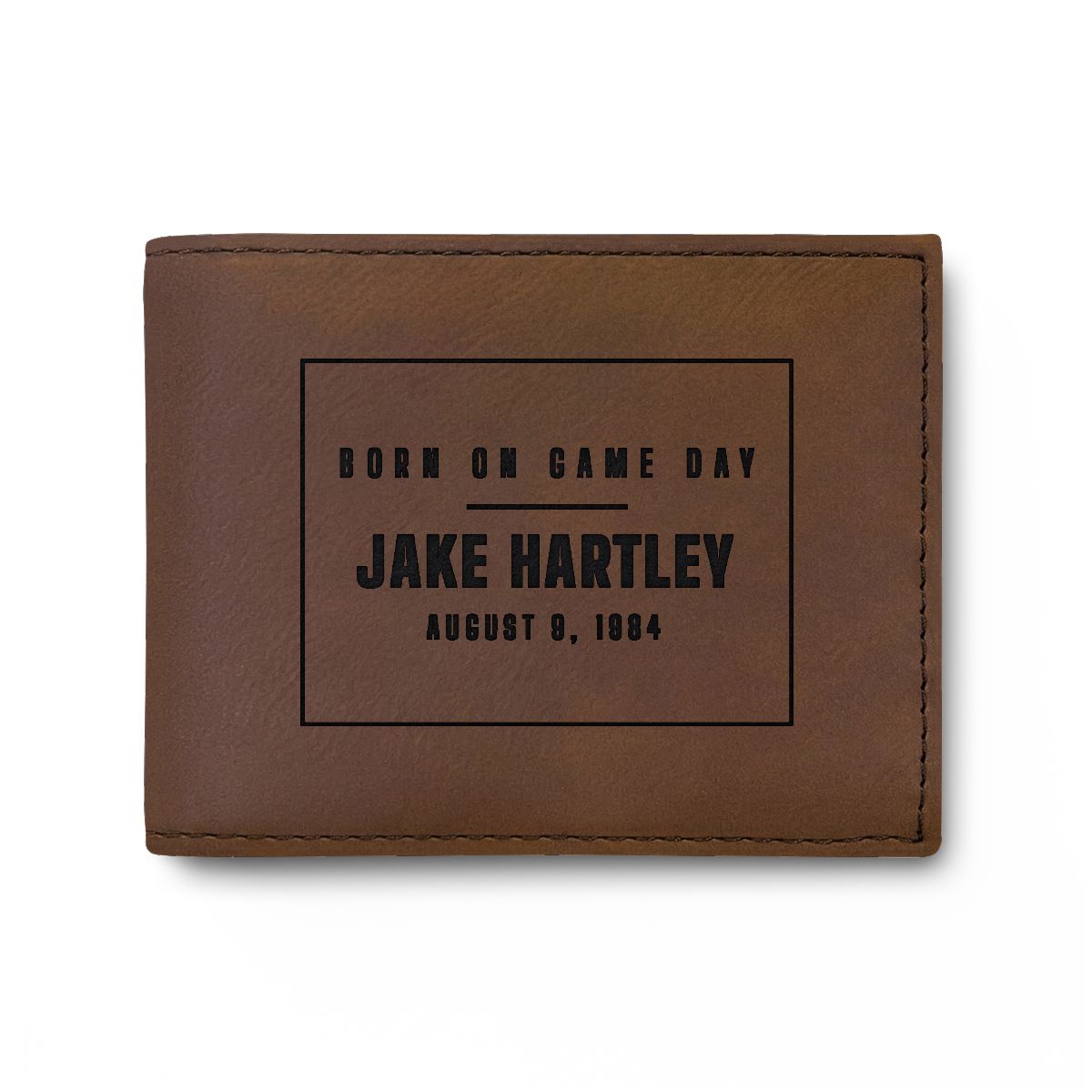 Wallet with a personalized box score design