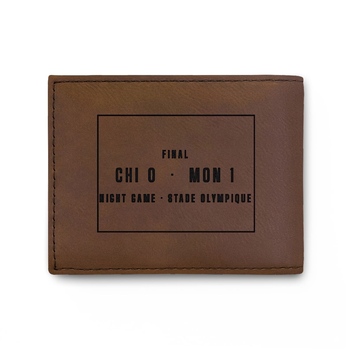 Wallet with a personalized box score design