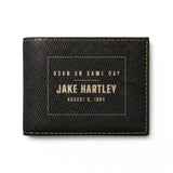 Wallet with a personalized box score design