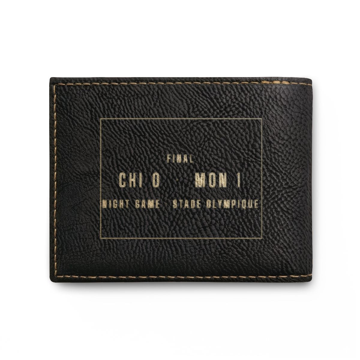Wallet with a personalized box score design