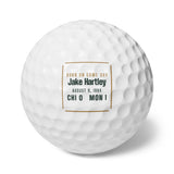Golf balls with a personalized box score design