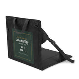 Stadium seat with a personalized box score design
