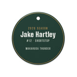 Ornament with a personalized box score design