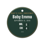 Ornament with a personalized box score design