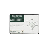 Desk mat with a personalized box score design