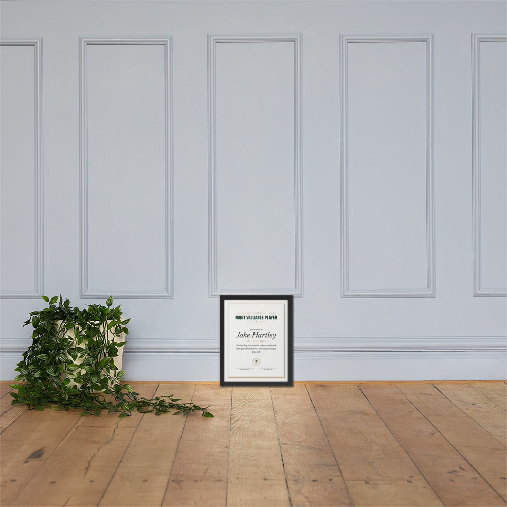 Banquet Award Certificate print