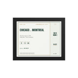 Commemorative ticket with a personalized box score design