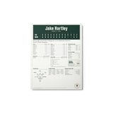 Metal print with a personalized box score design