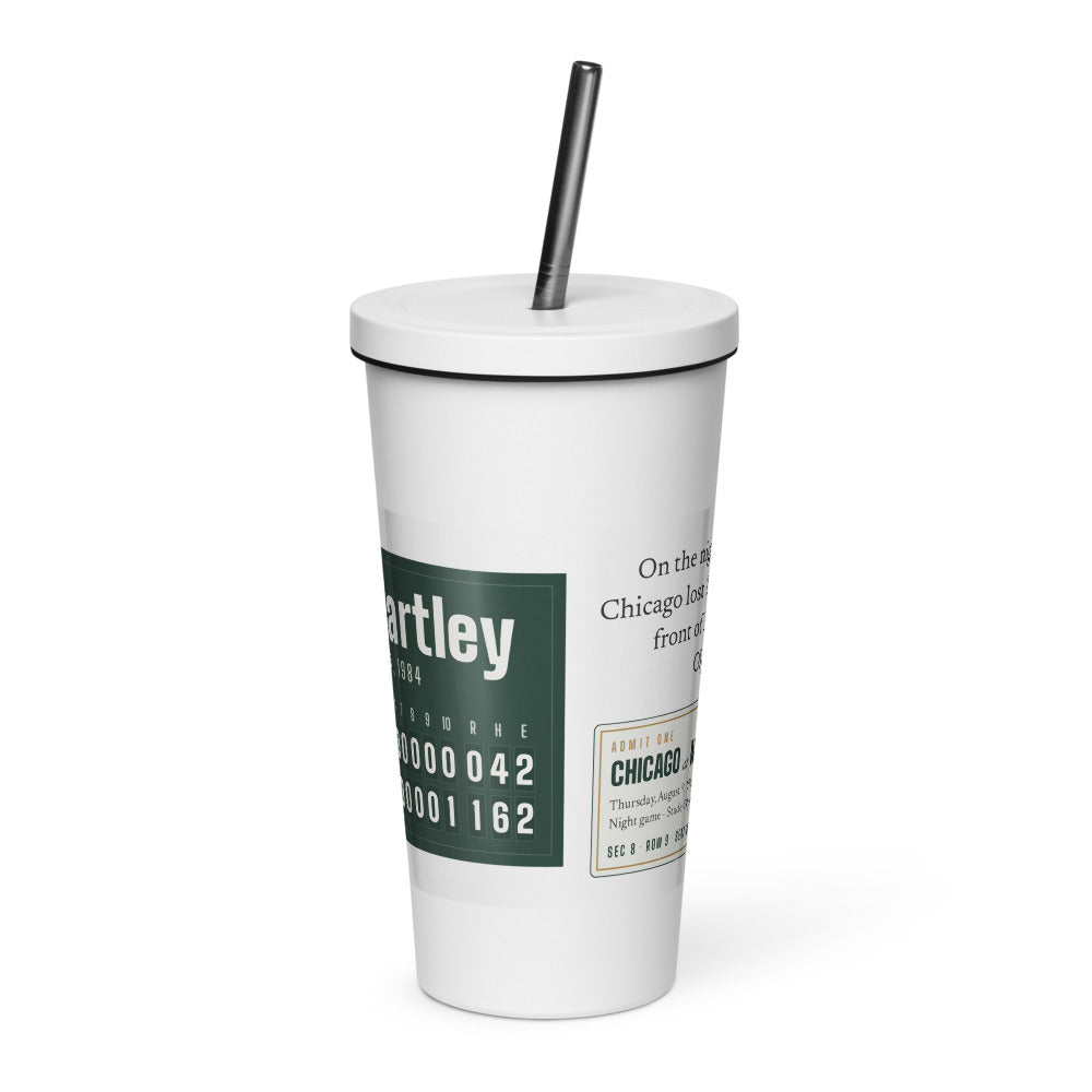 Tumbler with a personalized box score design