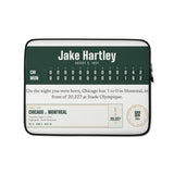 Laptop sleeve with a personalized box score design