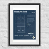 Pickleball Court Blueprint print