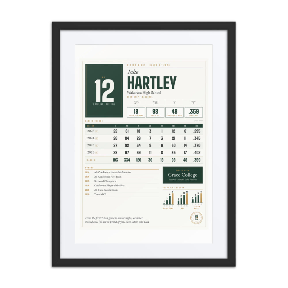 Senior Night Career Record print
