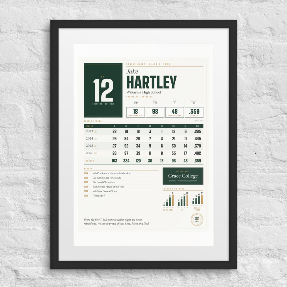 Senior Night Career Record print