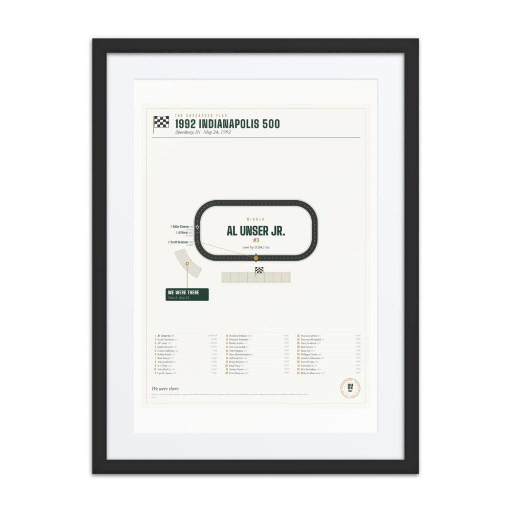 1992 Indianapolis 500 Finish Print print