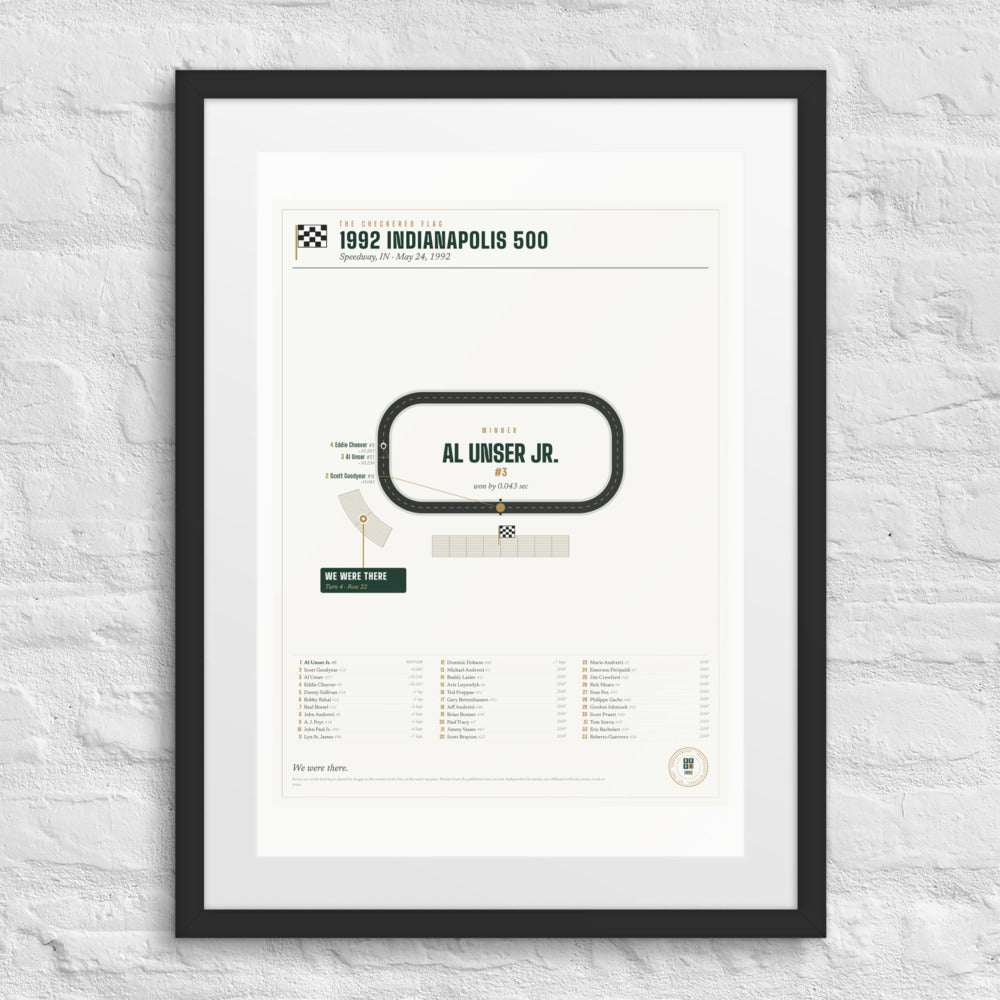 1992 Indianapolis 500 Finish Print print