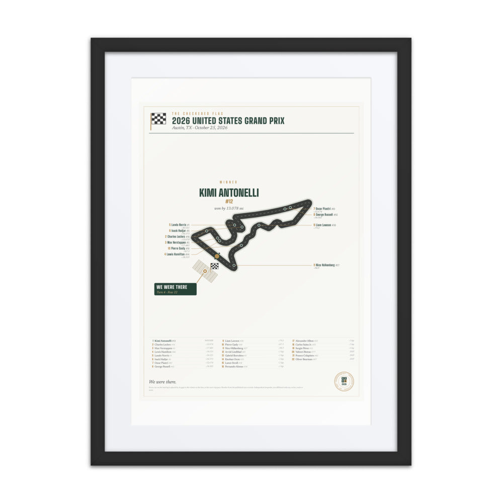 2026 United States Grand Prix Finish Print print