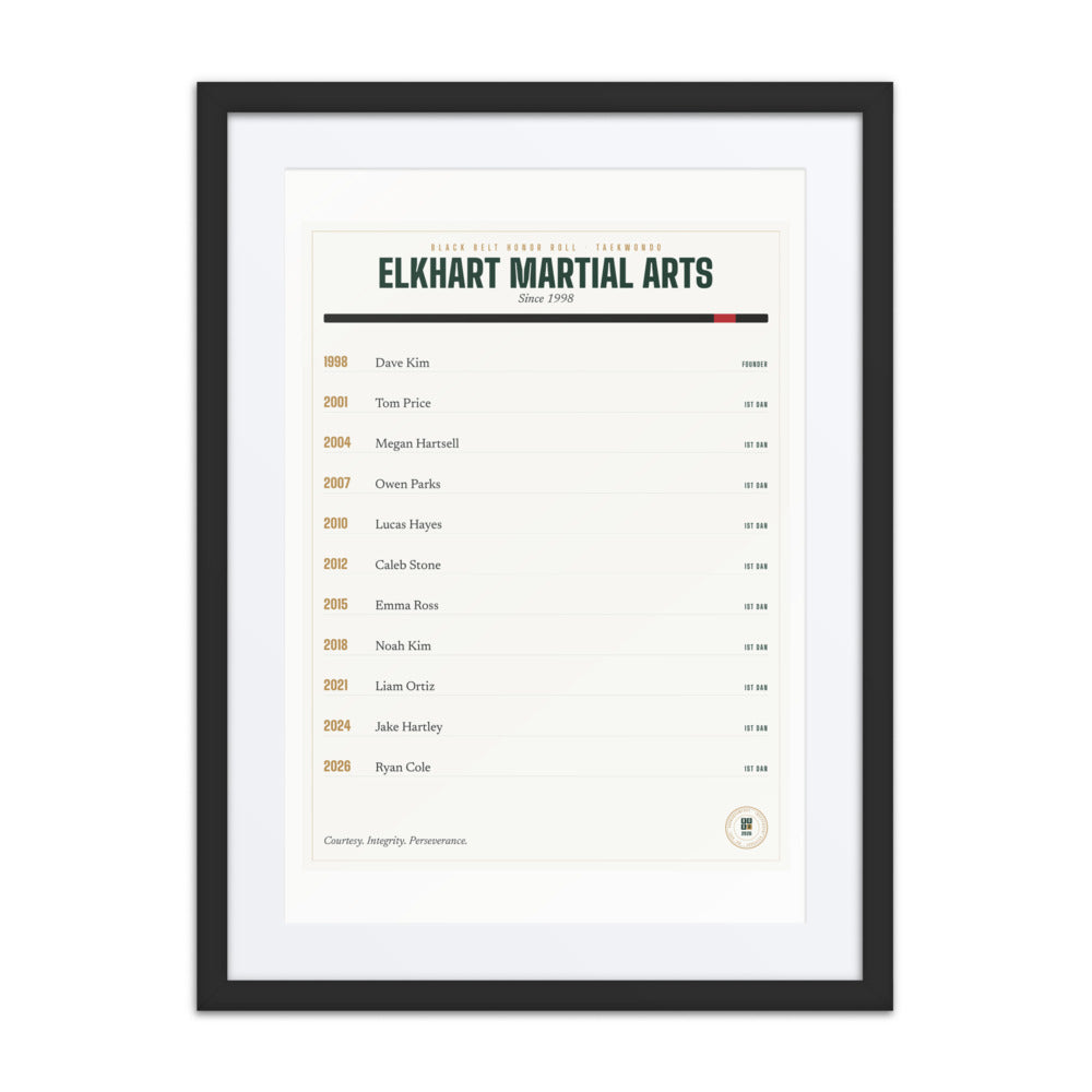 Black Belt Honor Roll print
