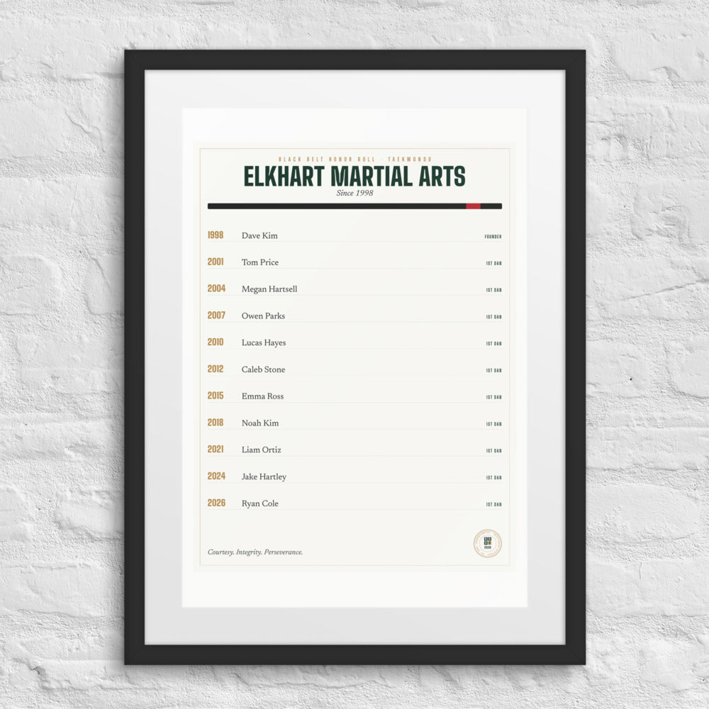 Black Belt Honor Roll print