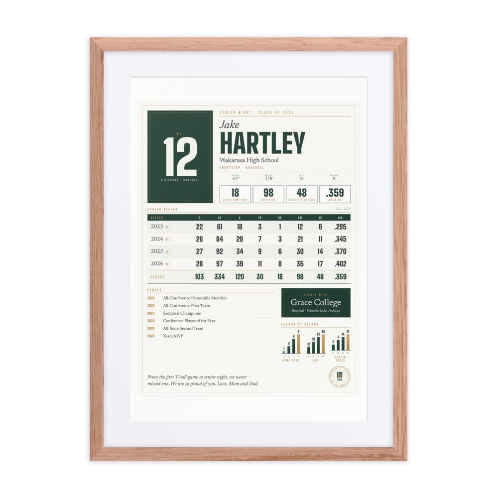 Senior Night Career Record print