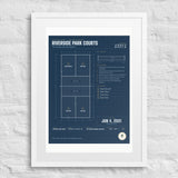 Pickleball Court Blueprint print