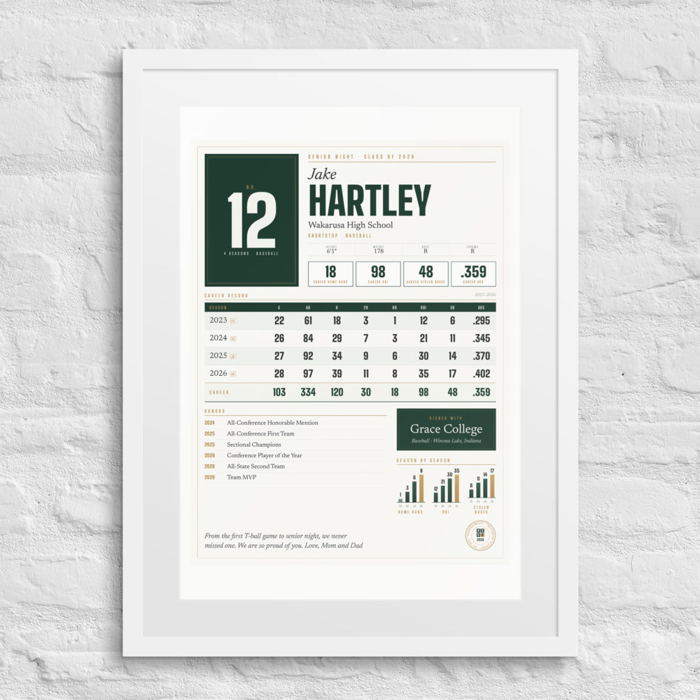 Senior Night Career Record print