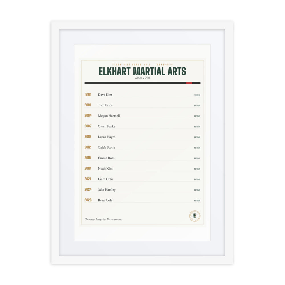 Black Belt Honor Roll print