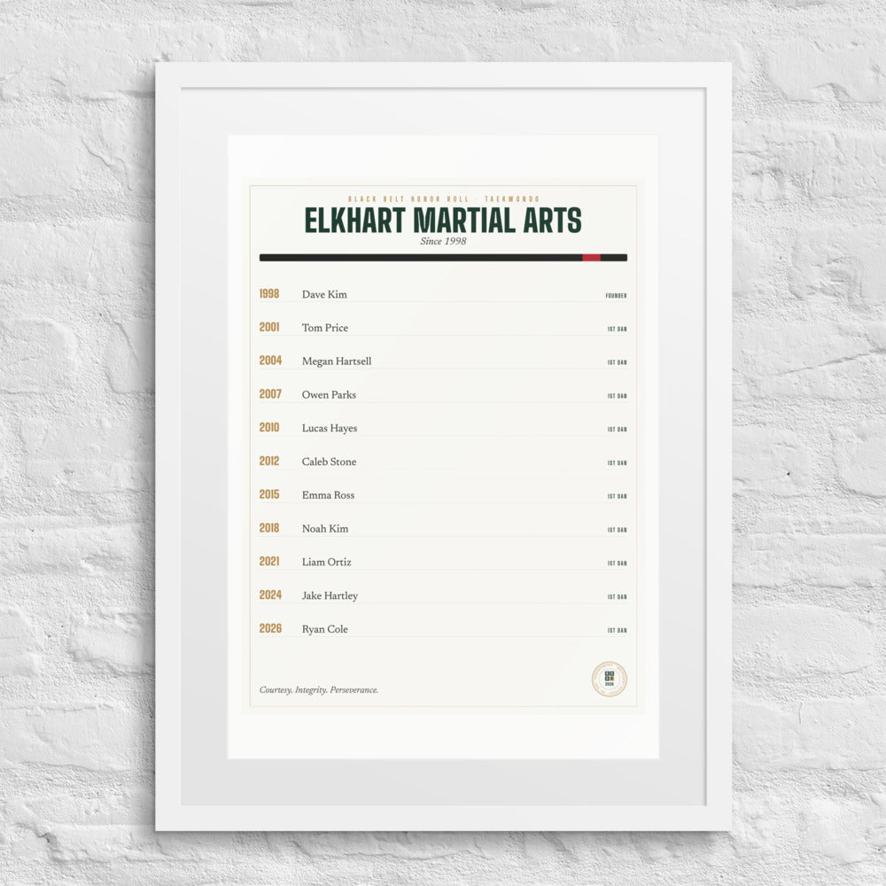 Black Belt Honor Roll print